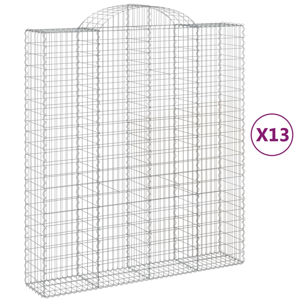 Cestas De Gaviones 13 Uds Forma De Arco Hierro 200x50x220/240cm_0
