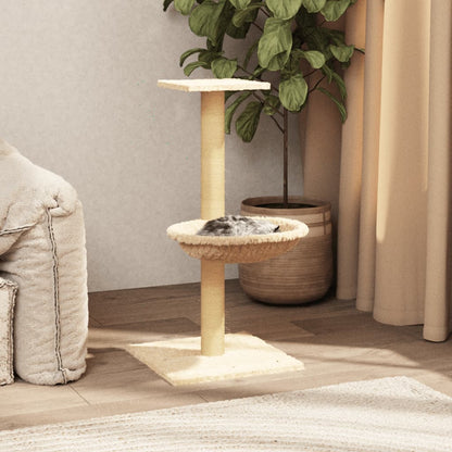 Rascador Para Gatos Con Poste De Sisal Crema 74 Cm_1