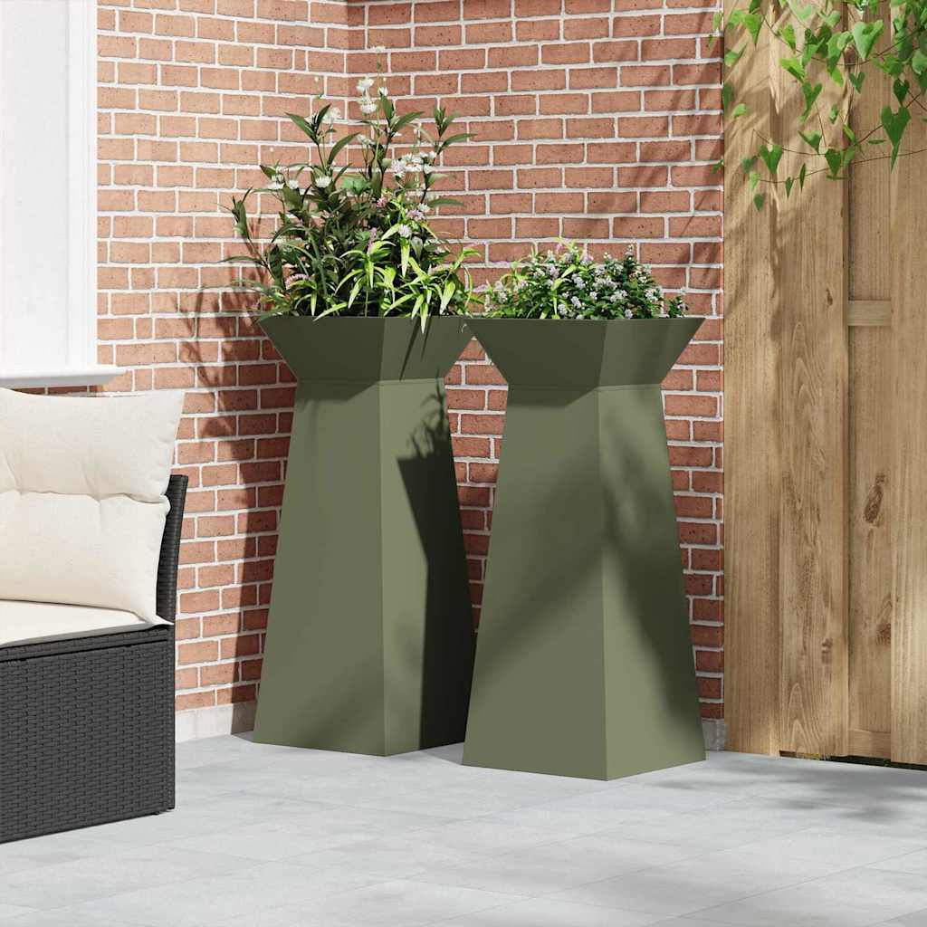 Maceta Pilar 2 Pcs Oliva 40 X 40 X 100 Cm_3