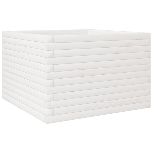 Jardinera Madera Maciza De Pino Blanco 70x70x45,5 Cm_0