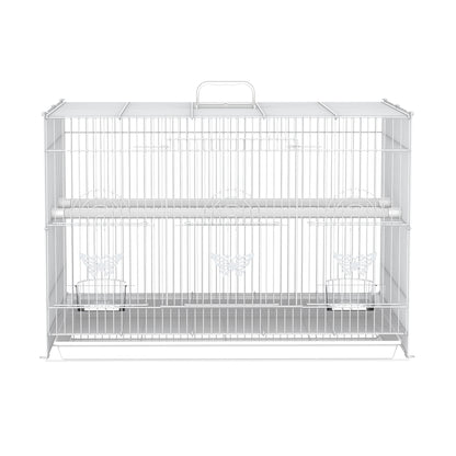 Pawhut Jaula Para Pájaros De Metal 60x41x41 Cm Con Comederos Y 2 Perchas Blanco_4
