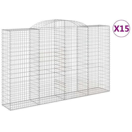 Cestas De Gaviones 15 Uds Forma De Arco Hierro 300x50x180/200cm_0