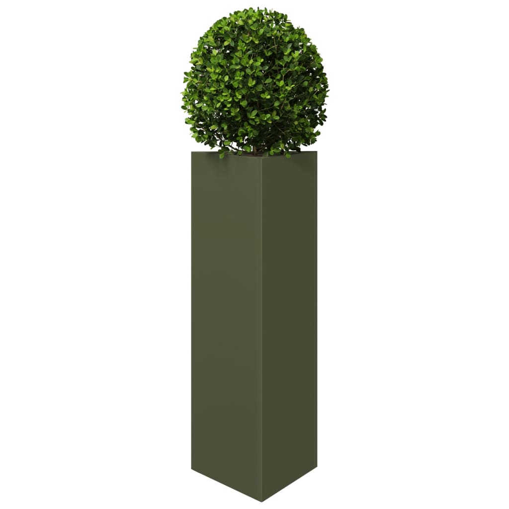 Jardinera Triangular Acero Verde Oliva 30x26x75 Cm_2