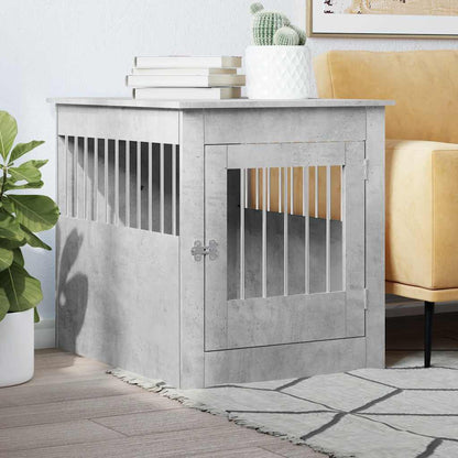 Jaula Para Perros Madera Ingeniería Gris Hormigón 64,5x80x71 Cm_1
