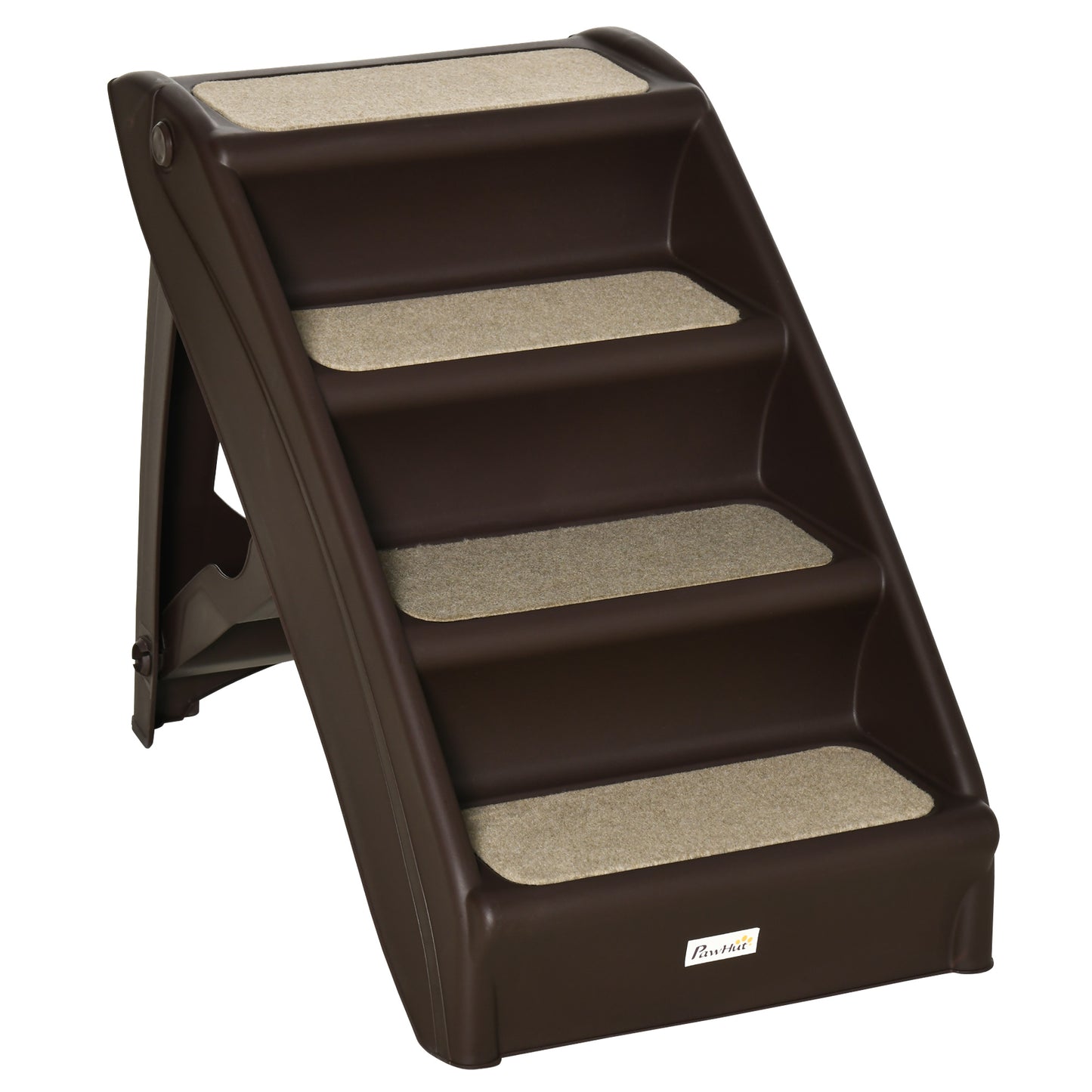 Pawhut Escalera Plegable Para Mascotas 4 Peldaños Con Alfombras Antideslizantes_0