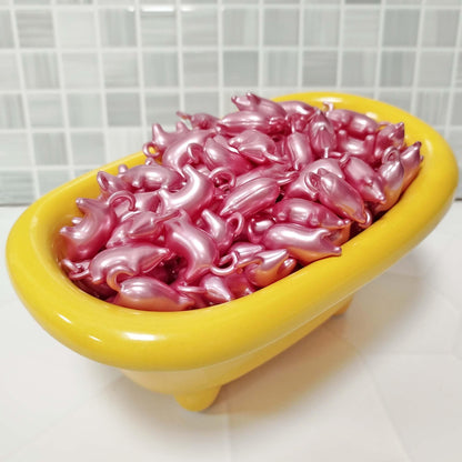 Pack 40 Perlas De Baño Aromatizada En Forma De Cerdito - Con Aceite De Soja - Hidratante Y Aromática - Aroma Rosas_3
