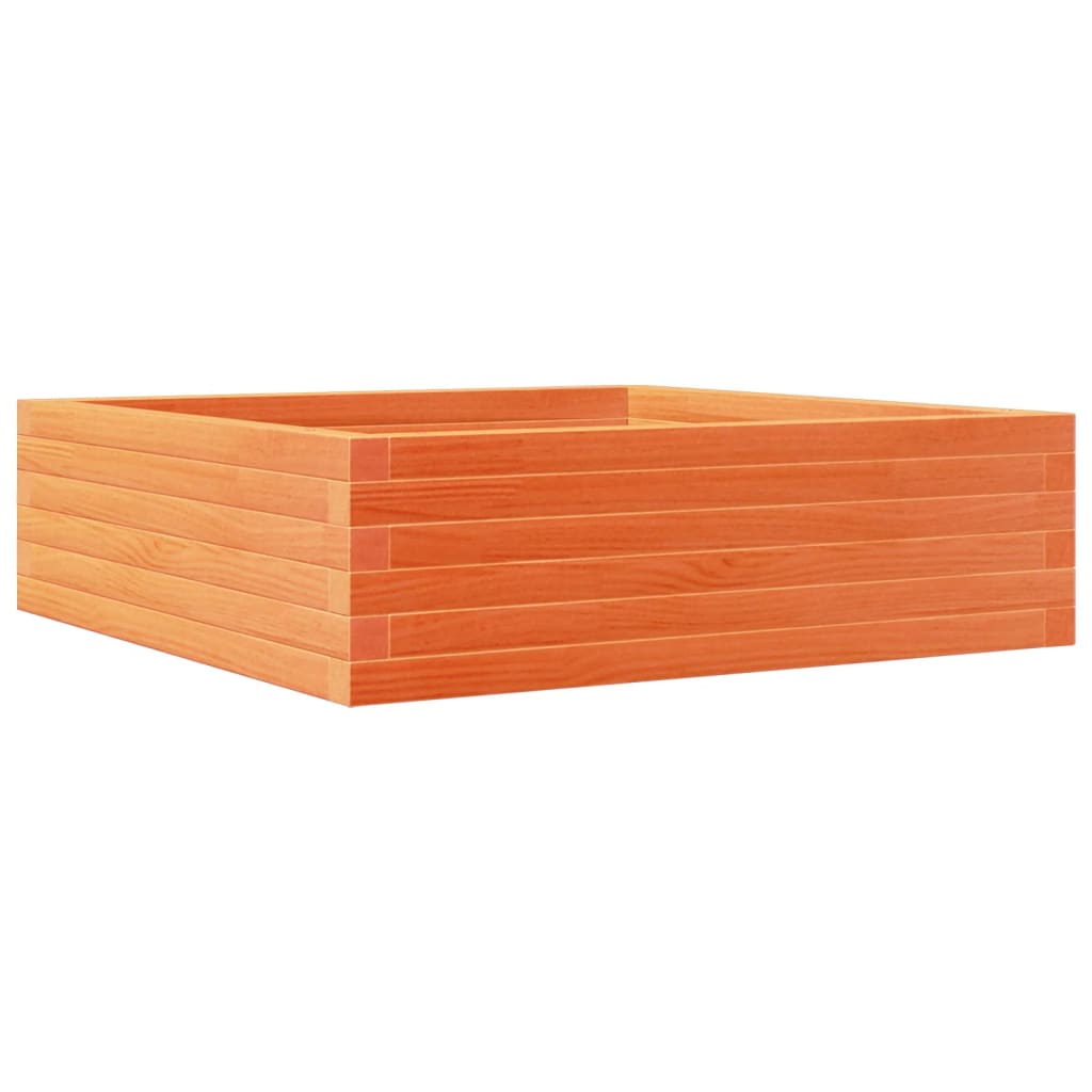 Jardinera De Madera Maciza Pino Marrón Cera 80x80x23 Cm_0