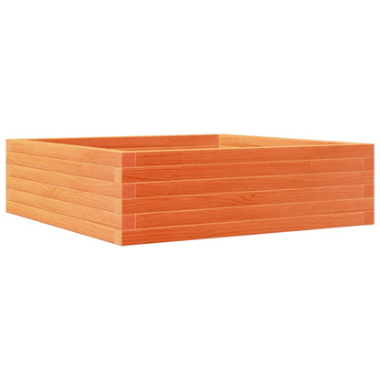 Jardinera De Madera Maciza Pino Marrón Cera 80x80x23 Cm_0