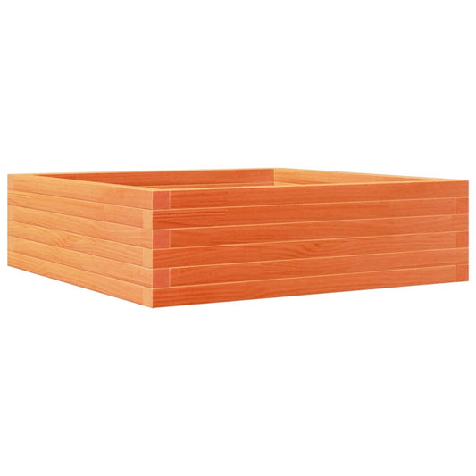 Jardinera De Madera Maciza Pino Marrón Cera 80x80x23 Cm_0