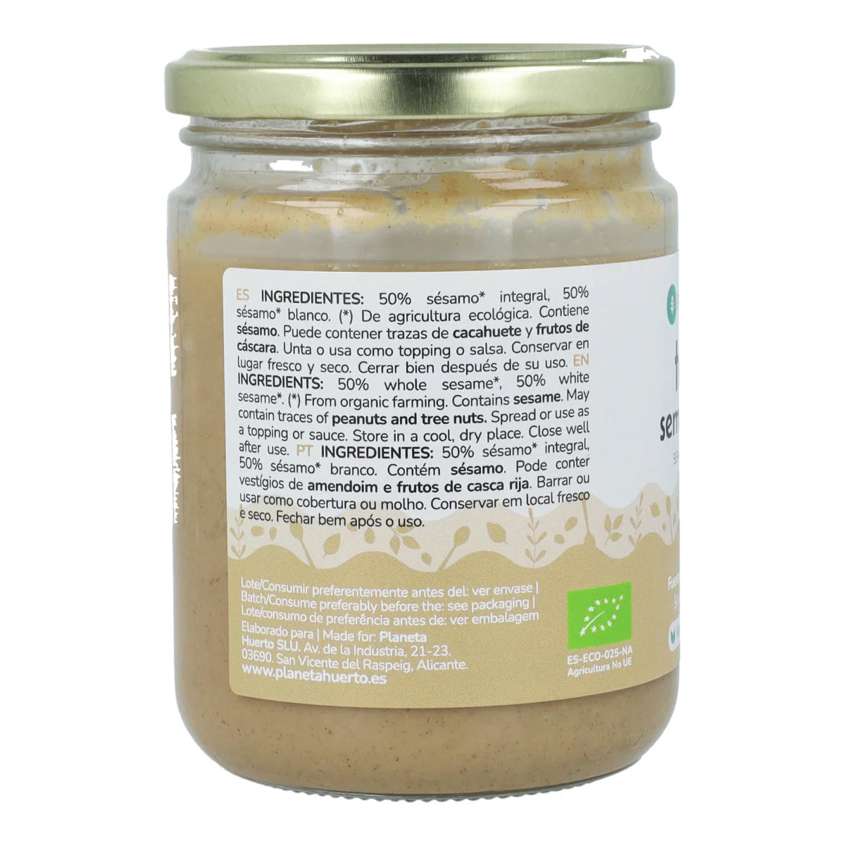 Pack 9x Tahín Semi Integral ECO Planeta Huerto 350g