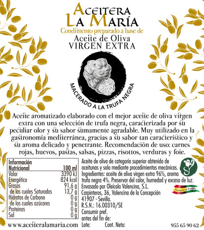 Aceite De Oliva Virgen Extra Macerado A La Trufa Negra 25 Cl Cristal_2