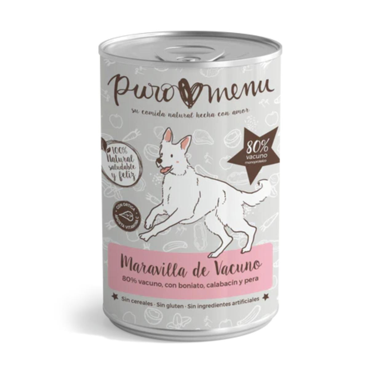 Comida húmeda Barf perros Maravilla de vacuno BIO Puromenu 800 g