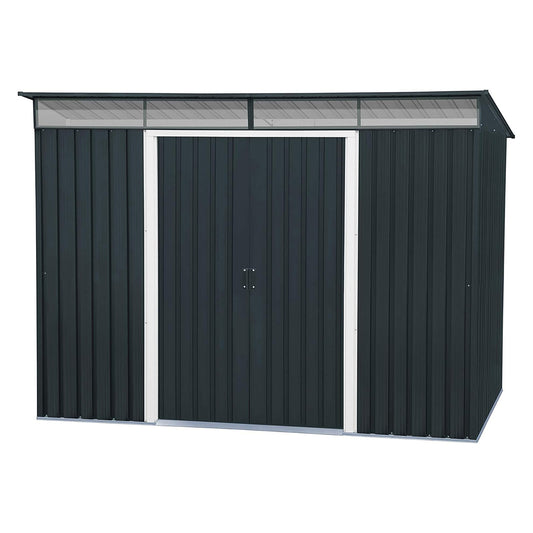 Caseta Jardín Top Shed Pentroof 8×6 Metal Gris Antracita_0