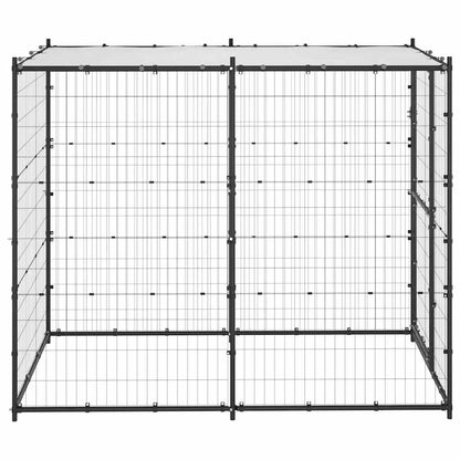 Perrera De Exterior De Acero Con Techo 110x220x180 Cm_2