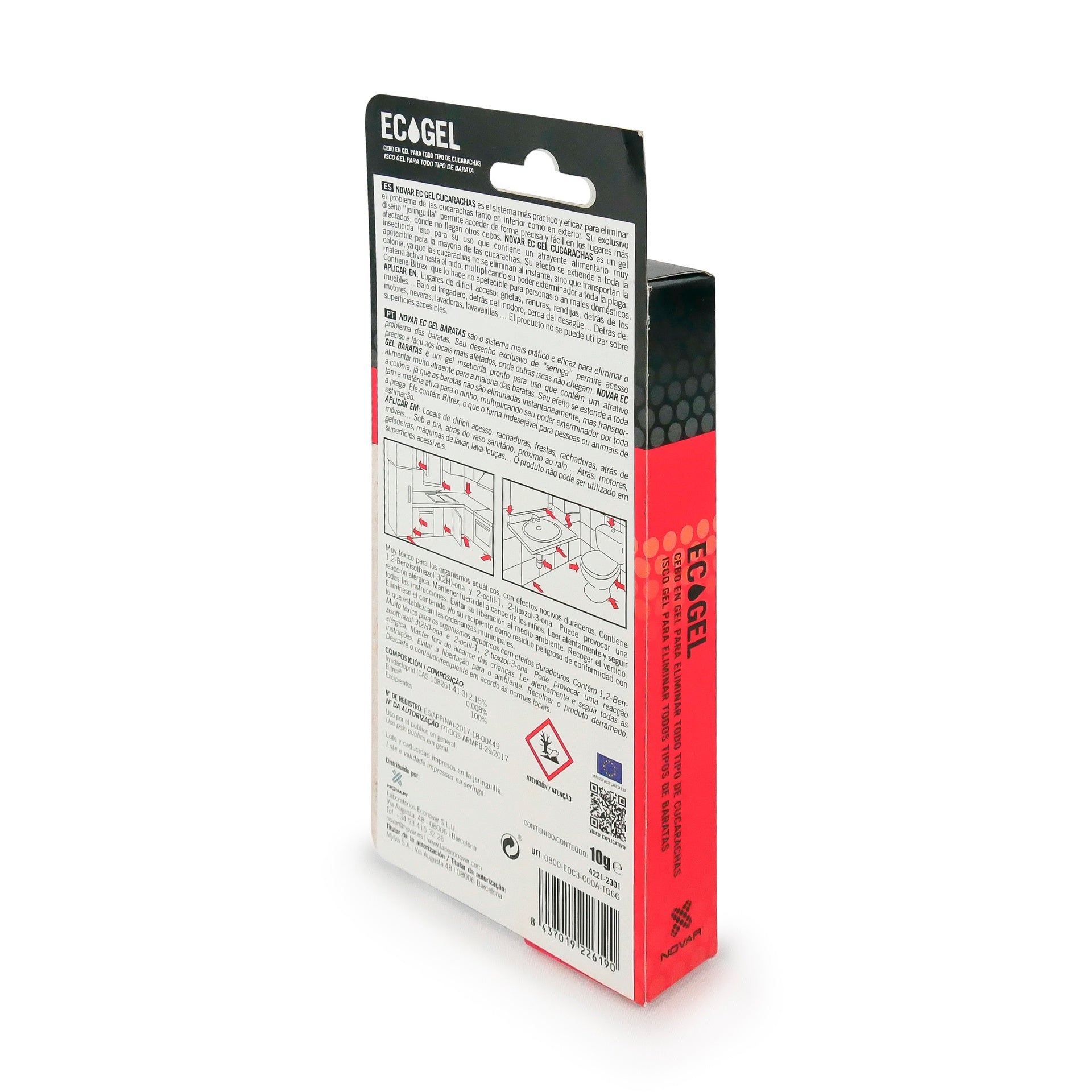 Novar Ecogel Jeringuilla contra cucarachas Ecopack 10 g
