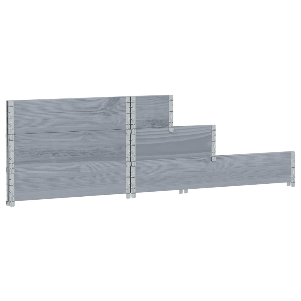 Arriate Elevado De 3 Niveles Madera Maciza Pino Gris 120x80 Cm_5