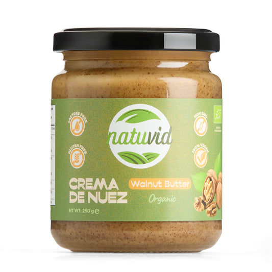 Crema de Nuez Natuvid BIO | 250gr | SIN GLUTEN | SIN LACTOSA | 100% VEGANA | NON-GMO | Sin Azúcares Añadidos_0