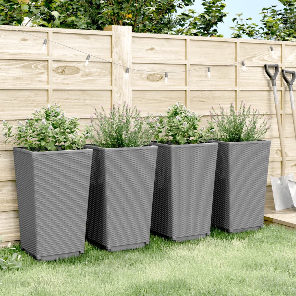 Jardineras 4 Unidades Pp Gris Claro 32,5x32,5x57 Cm_2