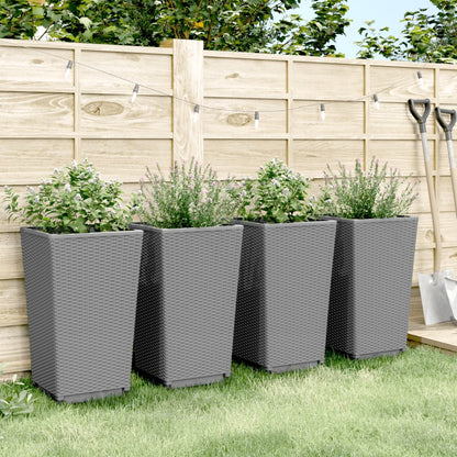 Jardineras 4 Unidades Pp Gris Claro 32,5x32,5x57 Cm_2