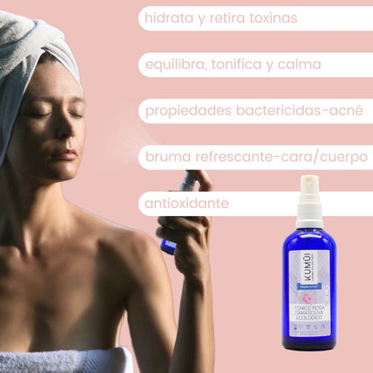 Tónico Bruma Facial - Hidrolato De Rosa Damascena Ecológico KUMUI 100ml_2