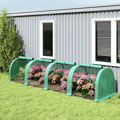 Outsunny Invernadero Con 4 Ventanas Estructura De Acero Y Pe 400x100x80 Cm Verde_3