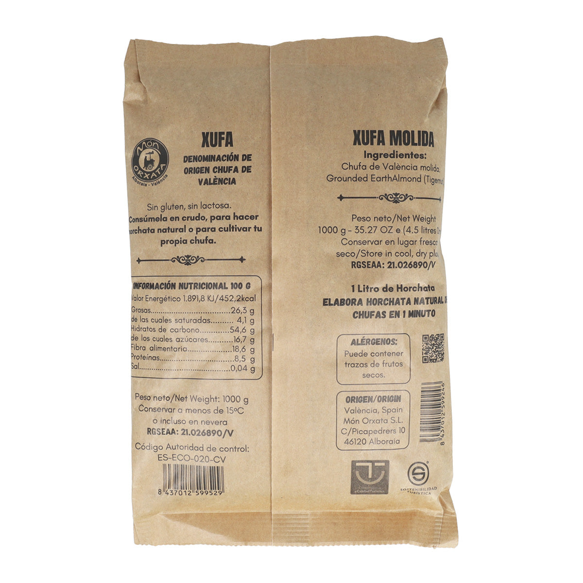 Pack 3x Chufa Molida de Valencia D.O. Mon Orxata 1 Kg
