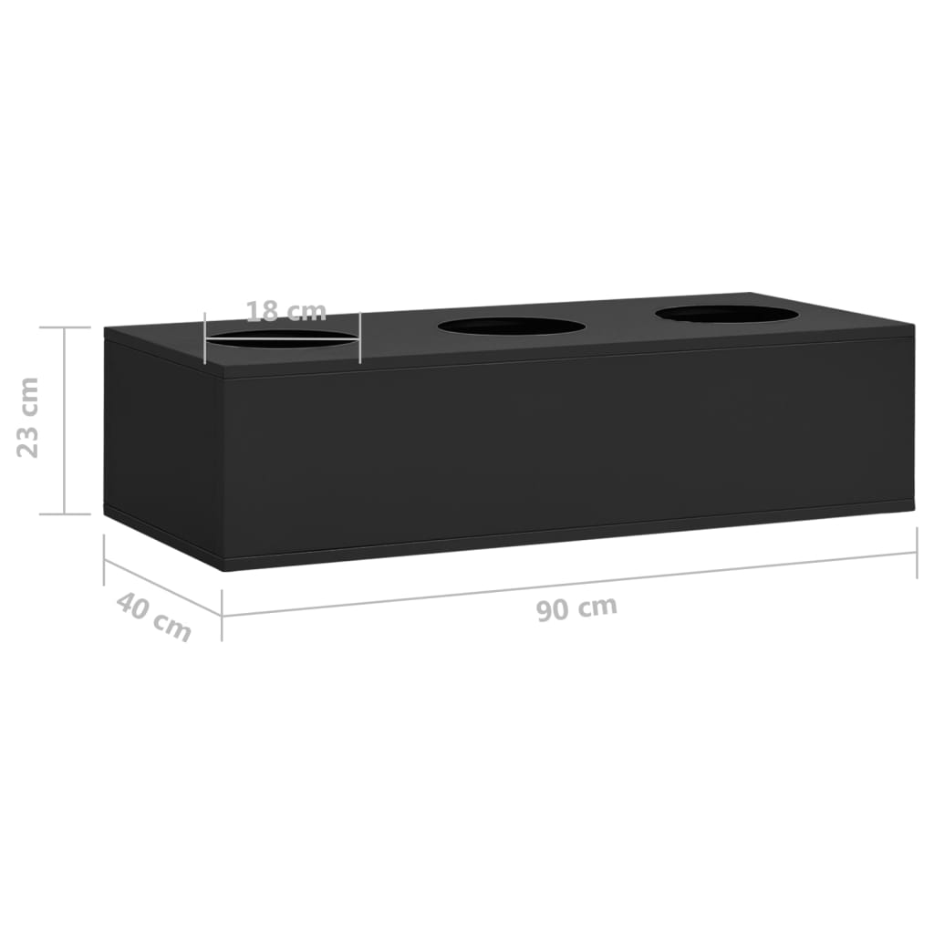 Caja De Flores De Oficina De Acero Gris Antracita 90x40x23 Cm_5