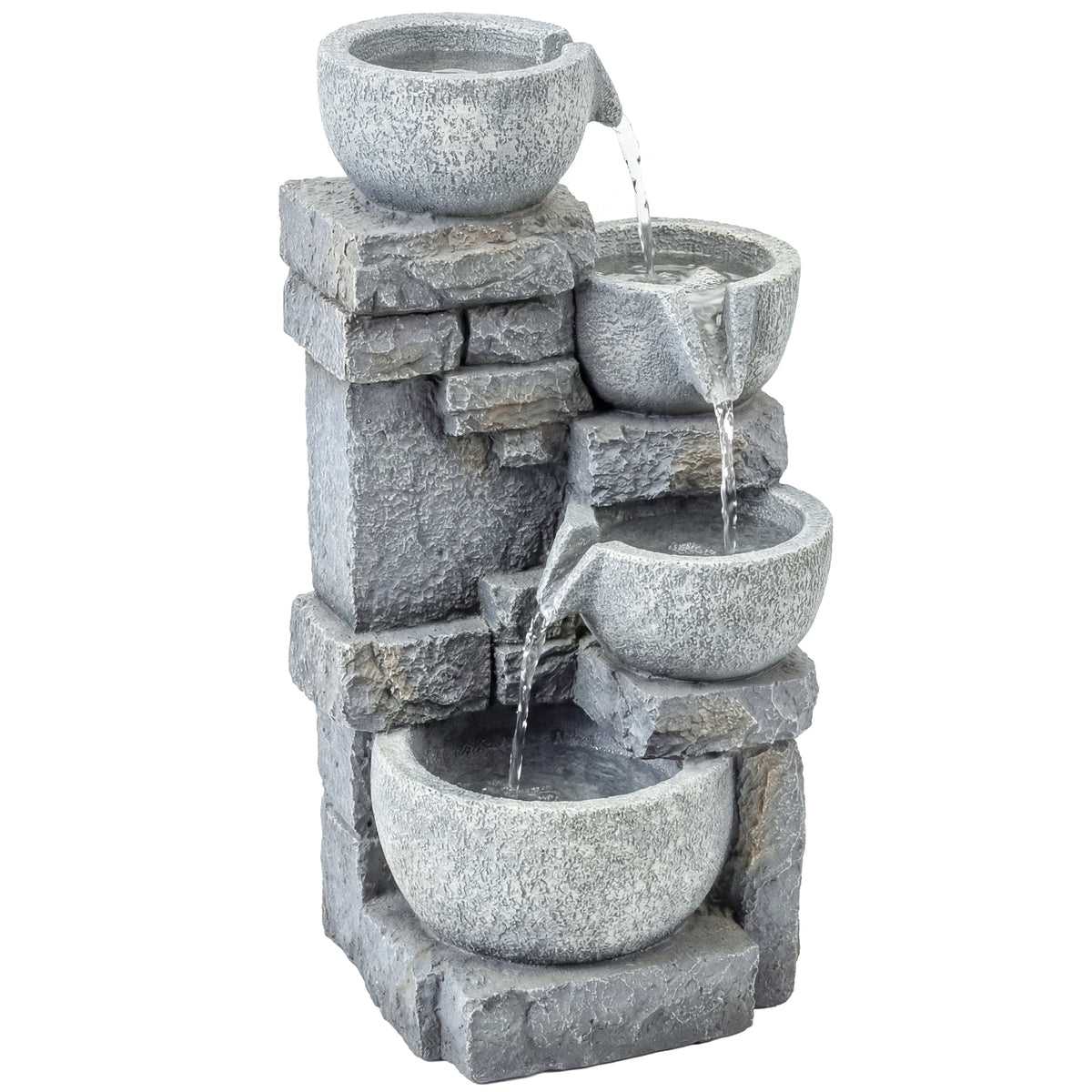 Fuente De Jardín Outsunny Resina Gris 28x25x54.5 Cm_0