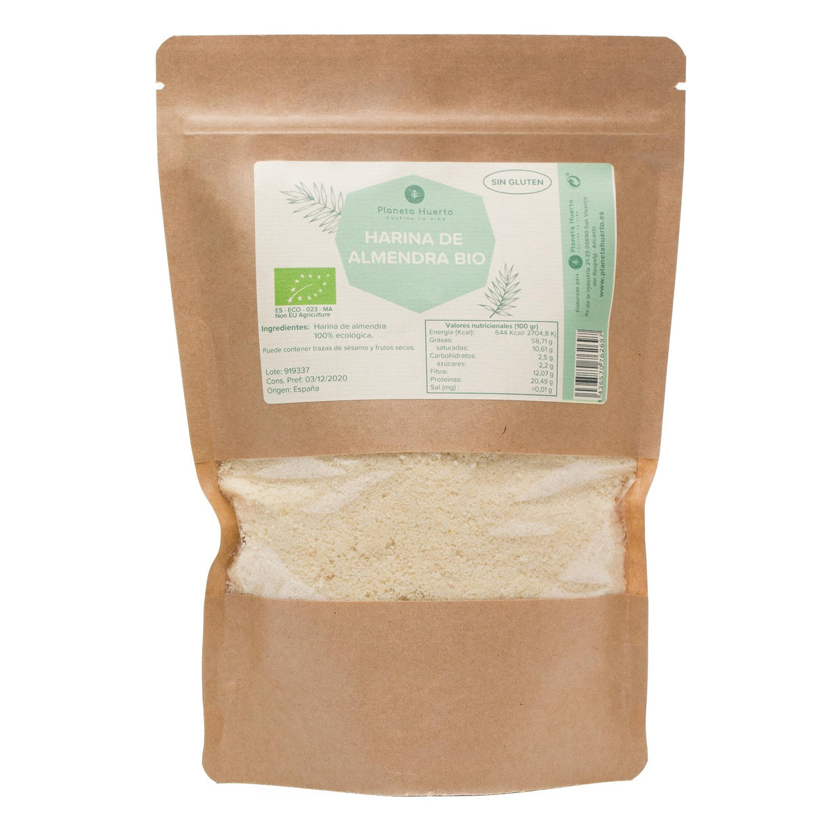 Harina de Almendra Sin Gluten ECO Planeta Huerto 1 kg