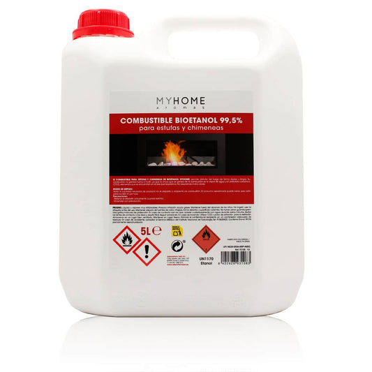 Bioetanol 99,5 % de Origen Vegetal MyHome 5 L | Para Chimeneas, Estufas y Quemadores | Combustión Limpia_0