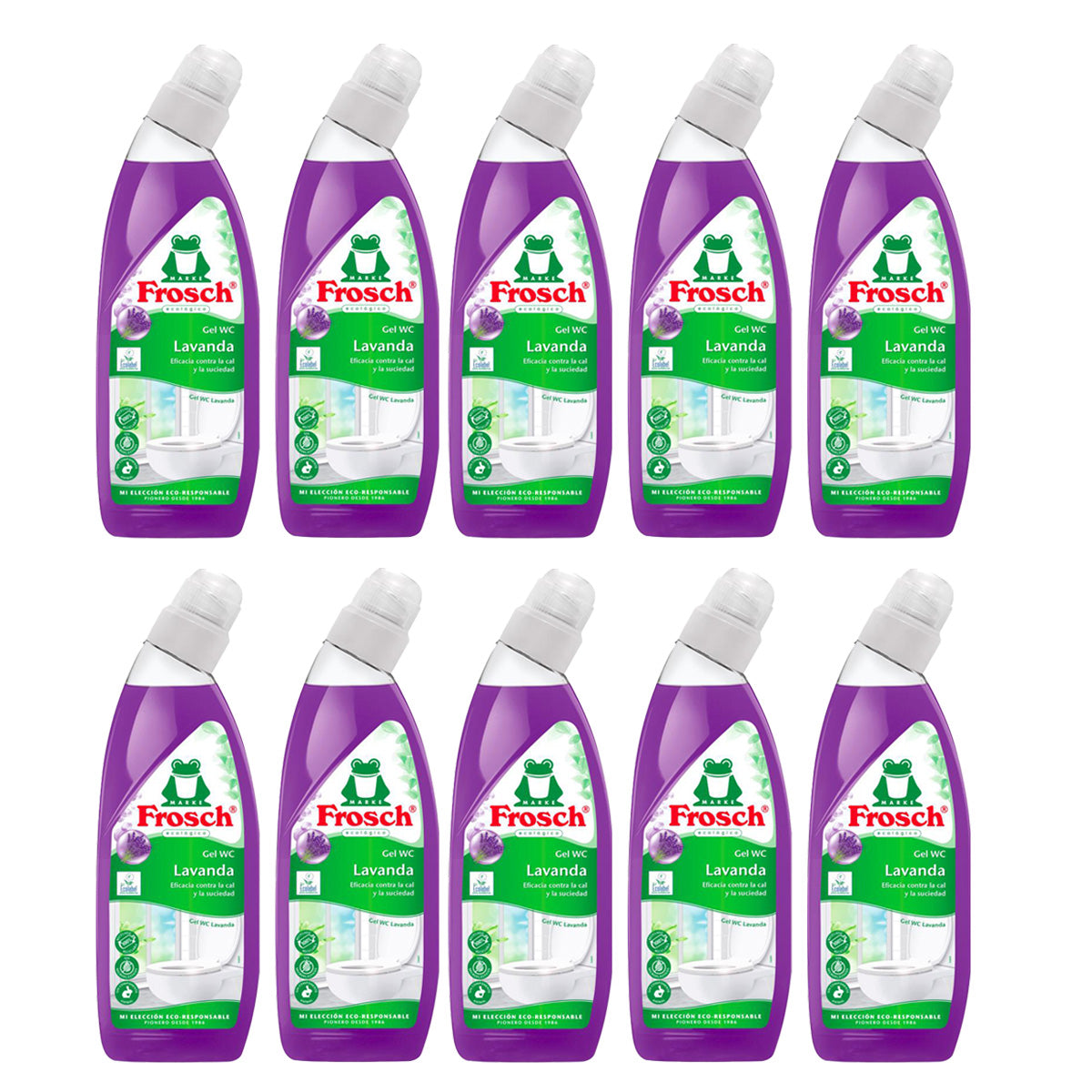 Pack 10x Gel limpia WC Lavanda Eco Frosch 750 ml