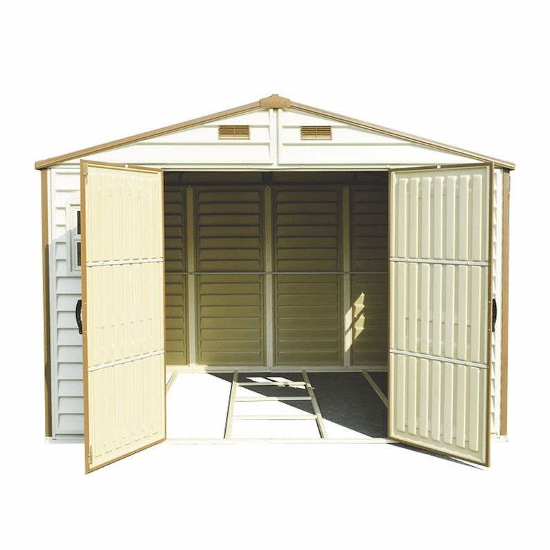 Caseta Jardín Woodside 10×8 Pvc Marfil/marrón_1