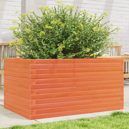 Jardinera De Madera Maciza Pino Marrón Cera 90x60x46 Cm_1