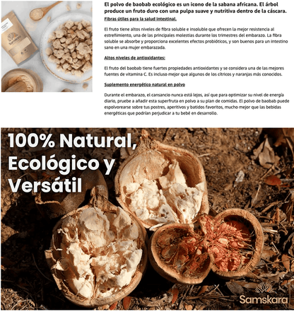 Baobab En Polvo Bio - 1kg | Superalimento Ecológico Vegano Para Batidos, Smoothies Y Zumos, Sin Azúcares Añadidos_3
