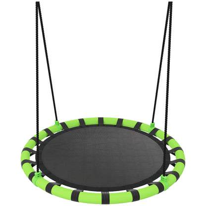 Aiyaplay Columpio Para Niños Redondo Ajustable Ø100x180 Cm Negro Y Verde_0
