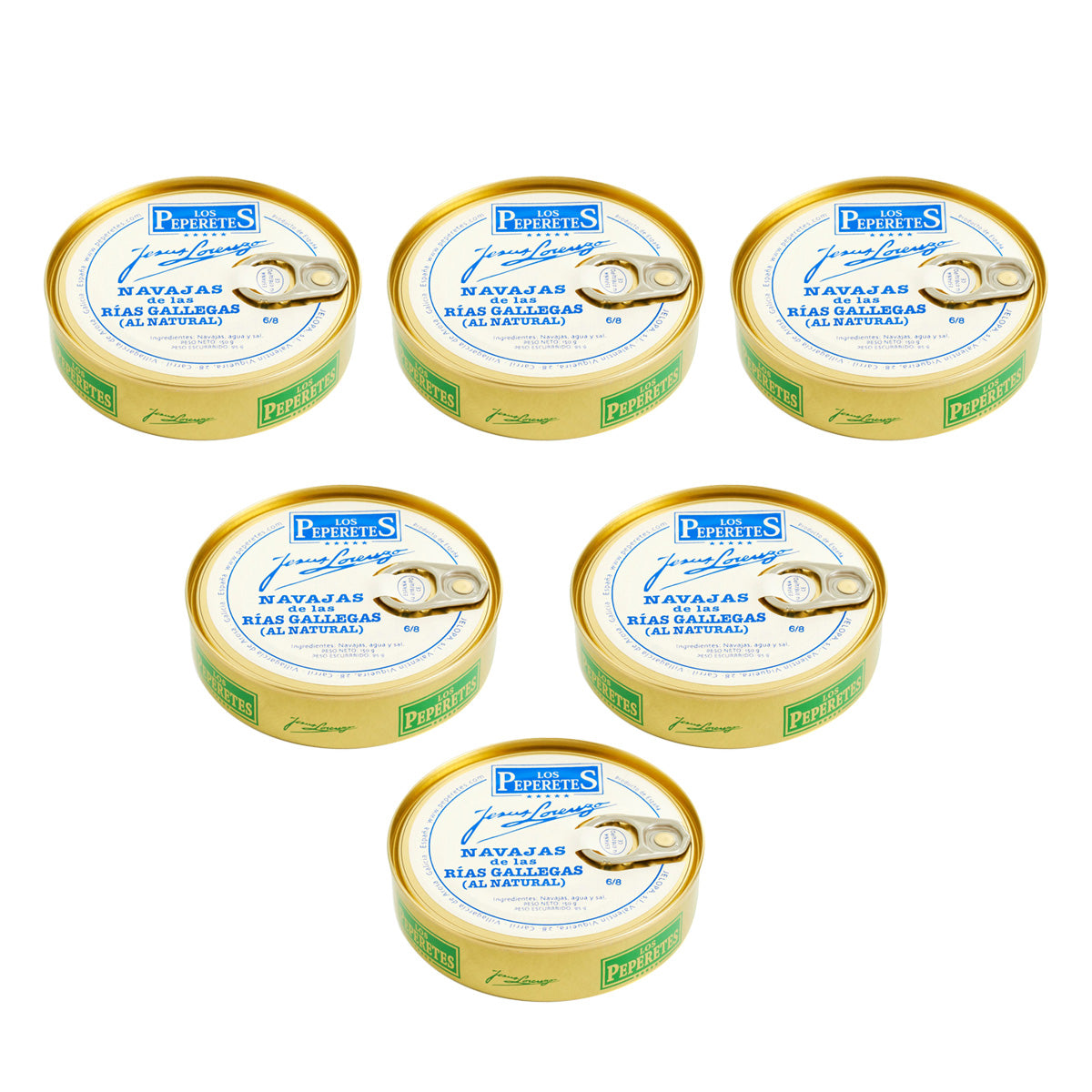 Pack 6x Navajas Finisterre 6/8 Los Peperetes 120 g