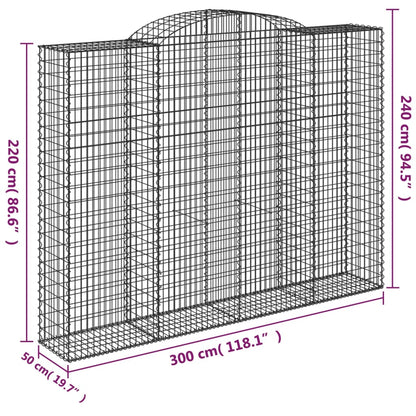 Cestas De Gaviones 8 Uds Forma De Arco Hierro 300x50x220/240 Cm_5