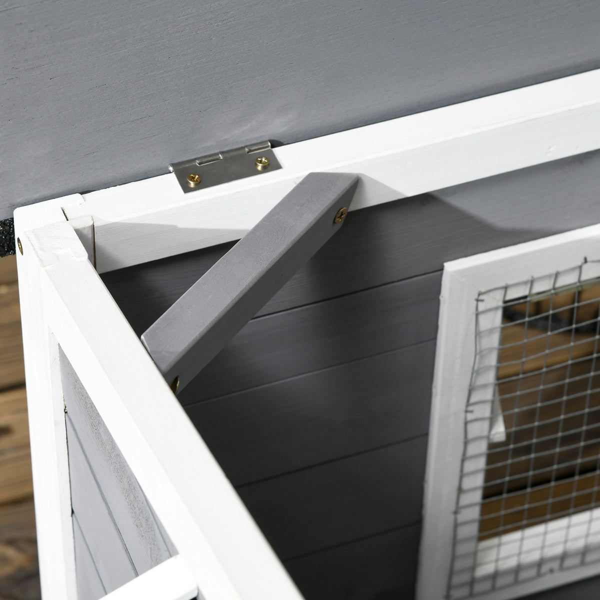 Pawhut Caseta Para Perros De Exterior Con Techo Asfáltico 97x72x65 Cm Gris_4
