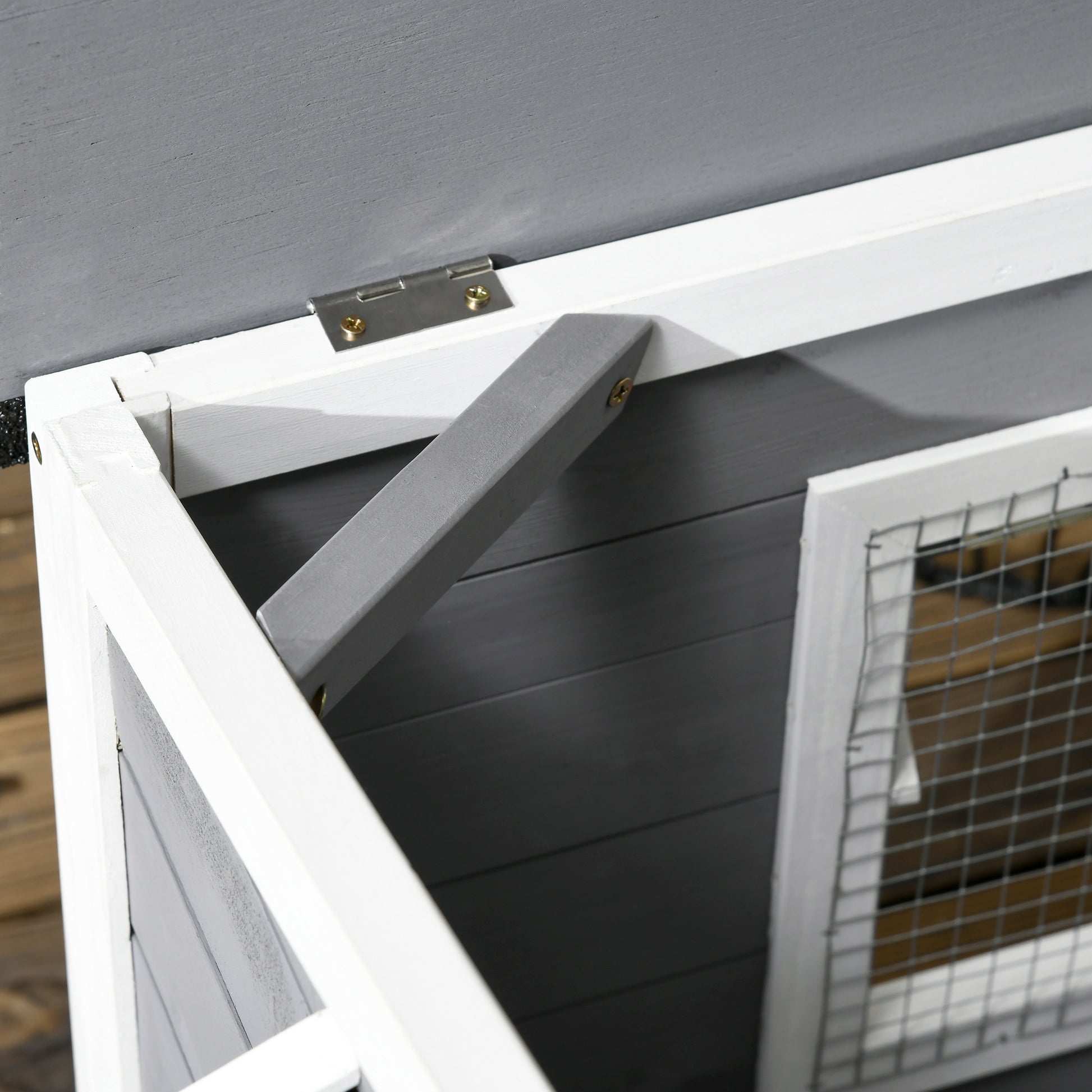 Pawhut Caseta Para Perros De Exterior Con Techo Asfáltico 97x72x65 Cm Gris_4