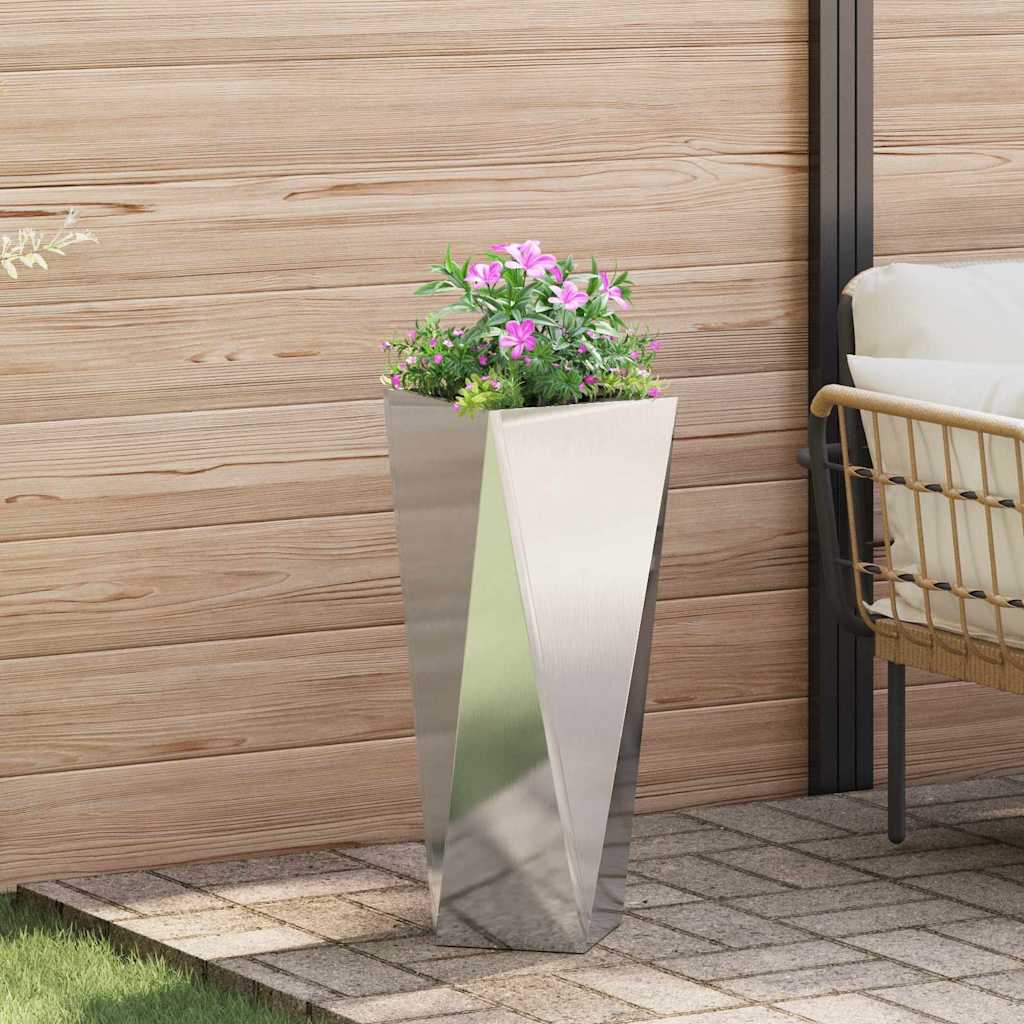 Jardinera Plateado 30 X 30 X 75 Cm Acero Inoxidable_1