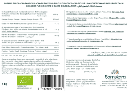 Cacao En Polvo Bio - 4kg (1kg Envase Retail + 3kg Bolsa Granel De Recarga) | Cacao Puro Ecológico Vegano Para Repostería_1