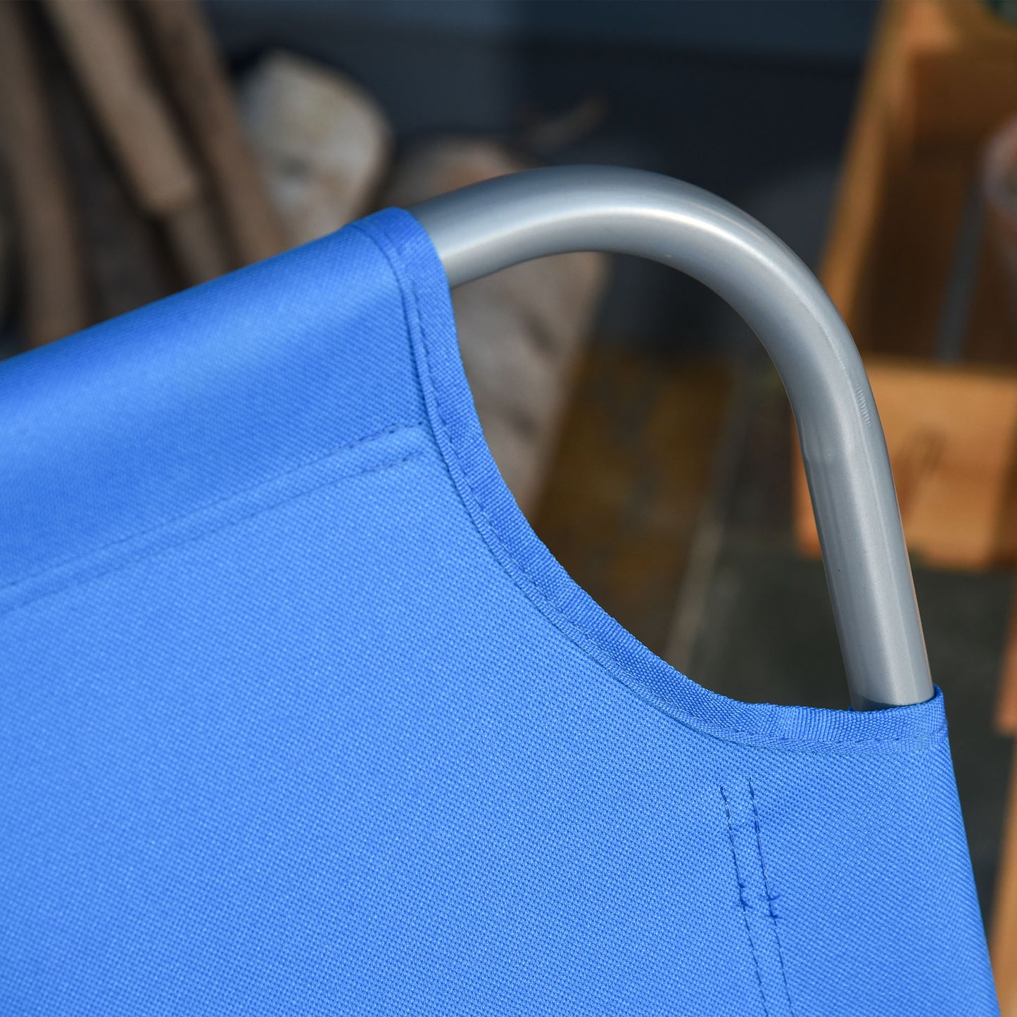 Outsunny Tumbona Plegable Con Respaldo Ajustable En 5 Niveles 187x55x24 Cm Azul_3