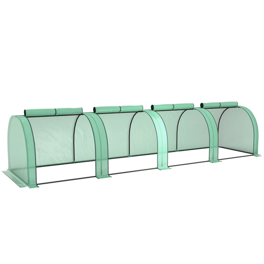 Outsunny Invernadero Con 4 Ventanas Estructura De Acero Y Pe 400x100x80 Cm Verde_0
