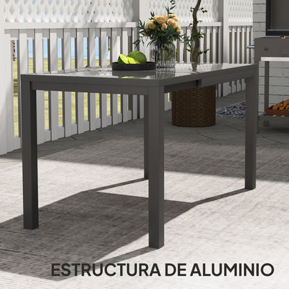 Outsunny Mesa De Jardín Extensible 85-125 Cm Con Borde De Aluminio Gris Oscuro_5