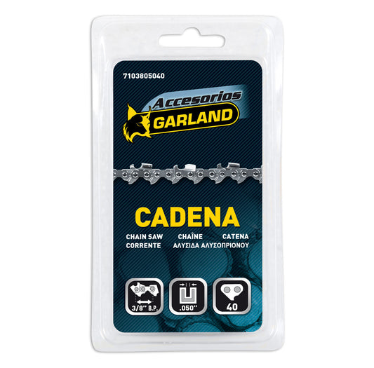 Garland - 7103805040 Accesorio Para Motosierras - Cadena Cortada De 40 Eslabones Con Paso De 3/8" Bajo Perfil Y Espesor De 0.050" (1,3 Mm.)_0