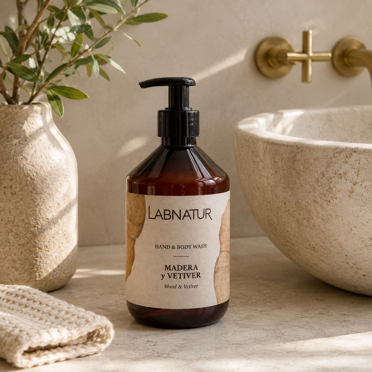 Jabón Manos y Cuerpo Madera y Vetiver Labnatur 500 ml | Aroma Amaderado y Cítrico | Limpieza Suave | Vegano_1