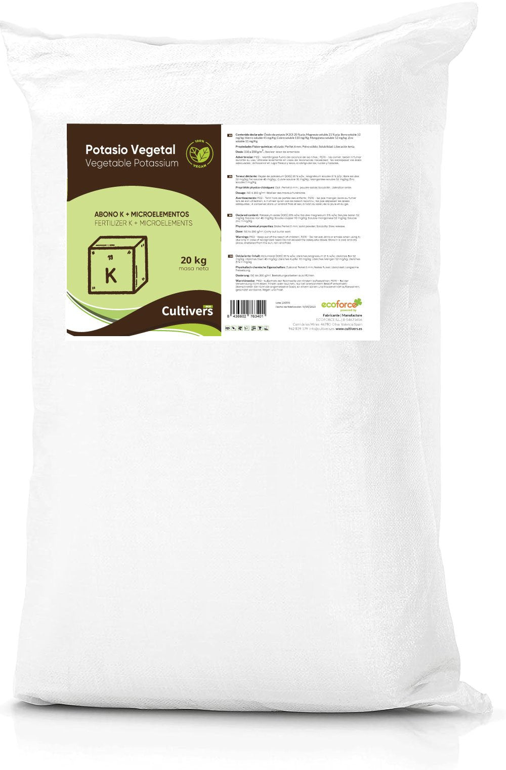 Abono Potasio Vegetal 20 Kg Para Plantas Obtenido De Algas. Fertilizante Vegano Para El Engorde De Los Frutos…_0