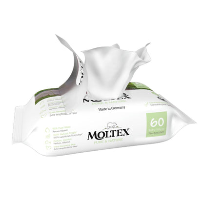 Pack 12 x Toallitas de bebé Moltex Pure &amp; Nature 60 Uds