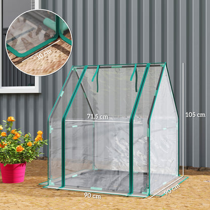 Outsunny Invernadero Pequeño Con Base De Tela Pe Impermeable Transparente_2