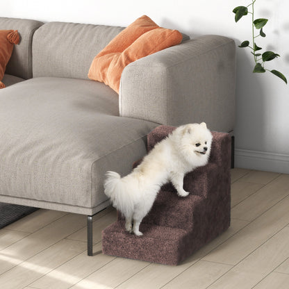 Pawhut Escalera Para Perros De 4 Peldaños Con Funda Extraíble 60x35x44 Cm Marrón_4
